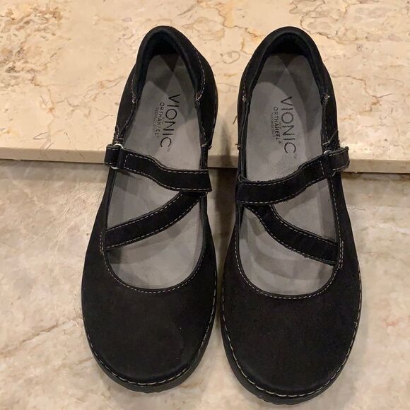 VIONIC Black Suede Mary Janes Flats - Picture 4 of 9